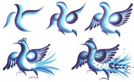 Птицы для росписи гжель