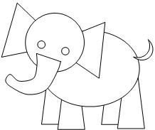 Слон из геометрических фигур