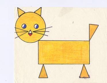 Котик из геометрических фигур