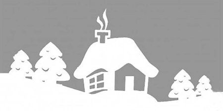 Вытынанка зимний домик