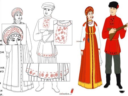 Женский и мужской народный костюм