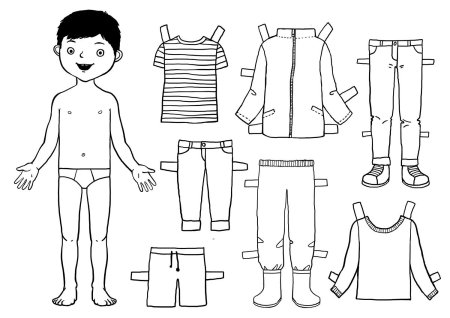 Бумажные куклы с одеждой для мальчиков