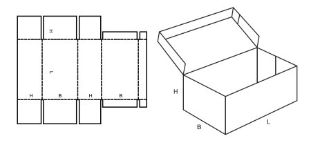 Прямоугольная коробочка с крышкой