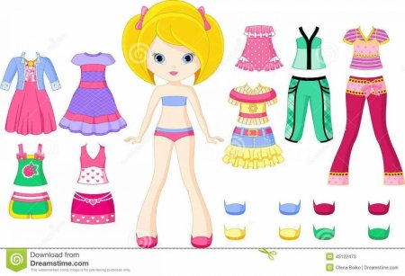 Кукла с одеждой на липучках