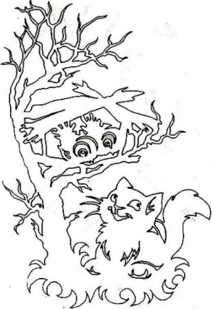 Вытынанка кот на дереве