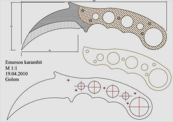 Ножи КС го чертежи керамбит
