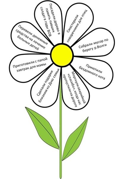 Ромашка добрых дел с надписями