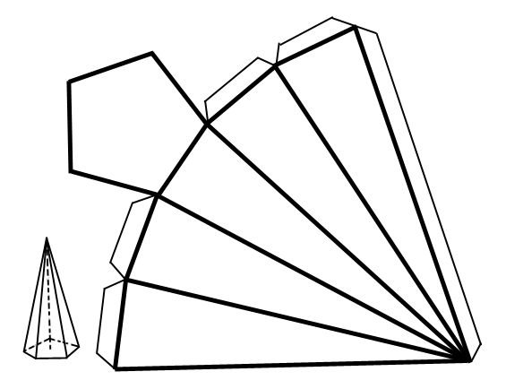 Развертка фигуры пятиугольная пирамида