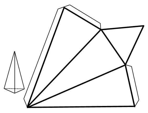 Трехугольнаяпирамида развертка