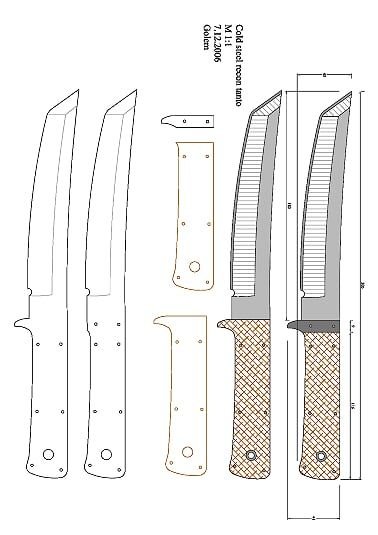 Чертёж ножа танто из стандофф 2