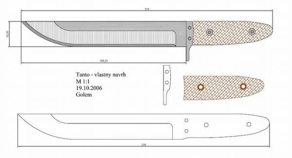 Чертежи для изготовления клинка танто