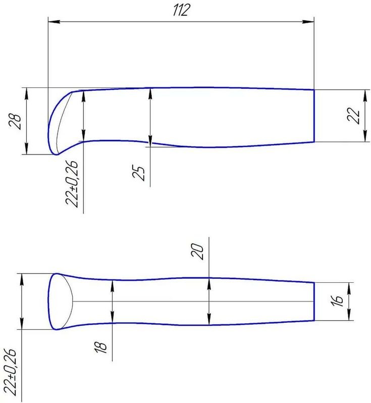 Ручка для ножа чертеж