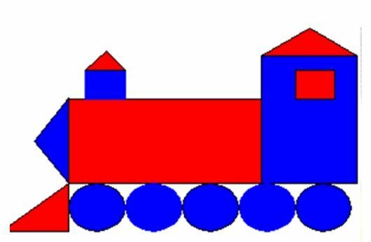 Паровозик из геометрических фигур