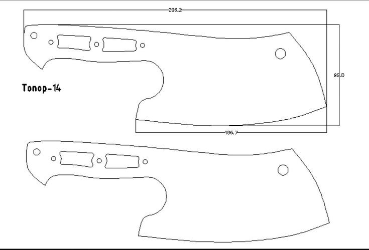 Тесак нож чертеж