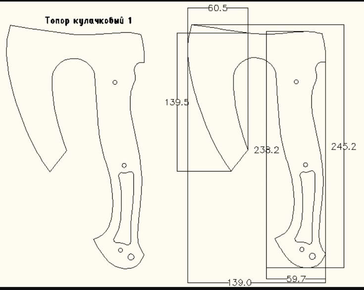 Чертежи ножей мини топор