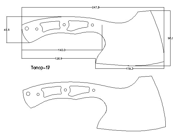 Нож секач чертежи