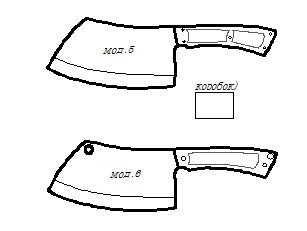 Нож-топорик кухонный чертеж