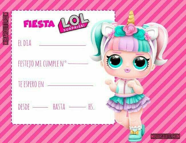 Пригласительные ЛОЛ на день рождения
