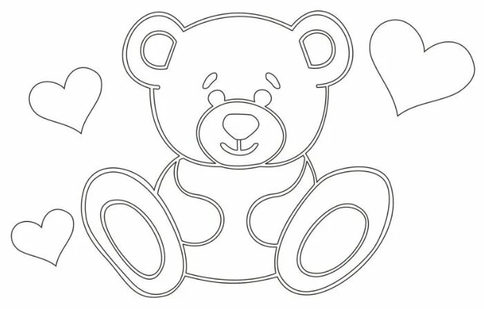 Медвежонок шаблон для рисования