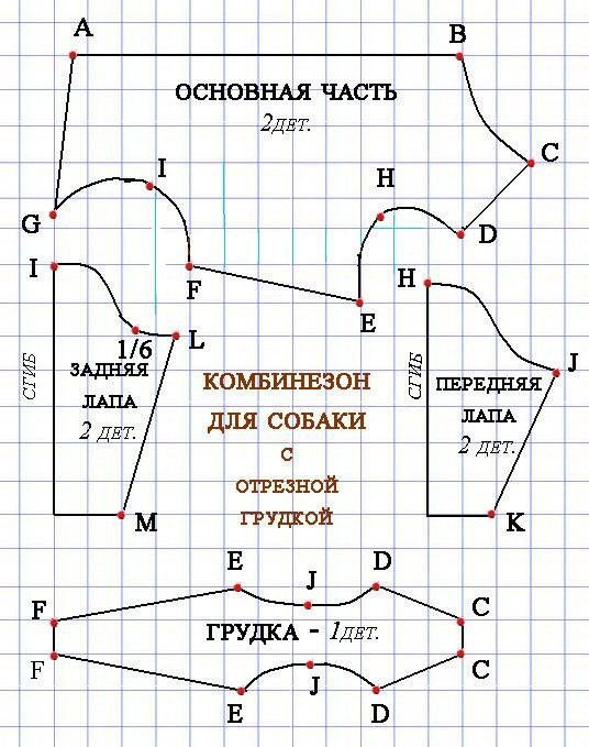 Выкройка комбинезона с капюшоном для собаки той терьера