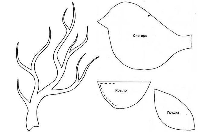 Аппликация птицы заготовки