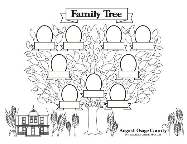 Шаблон семейного дерева на английском My Family Tree