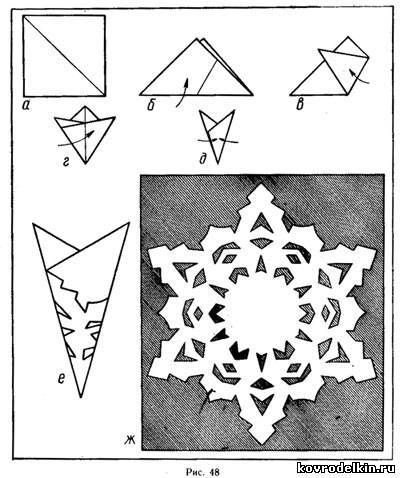 простые снежинок из салфеток