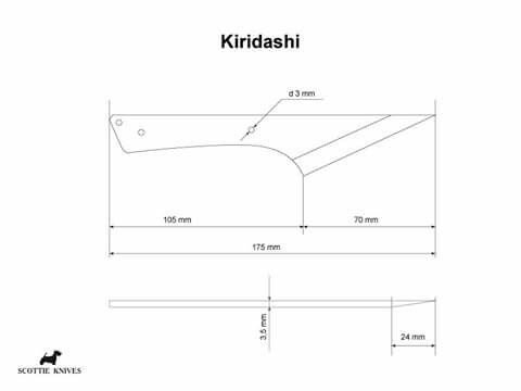 Японский нож Киридаши чертежи