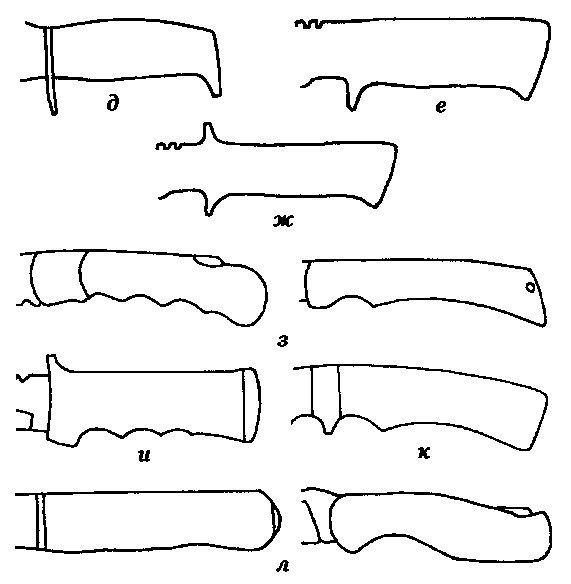Форма рукояти ножа чертежи