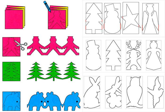 бумажные гирлянды своими руками на новый год шаблоны | Дзен