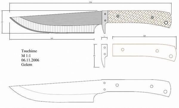 Нож Громан чертежи