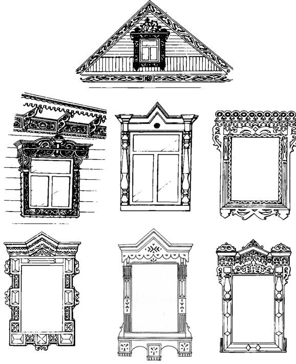 Наличники на окна в деревянном доме рисунок