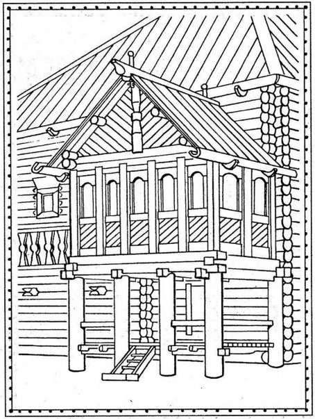 Изба снаружи рисунок