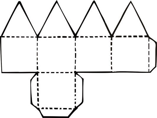 Развертка бумажного домика