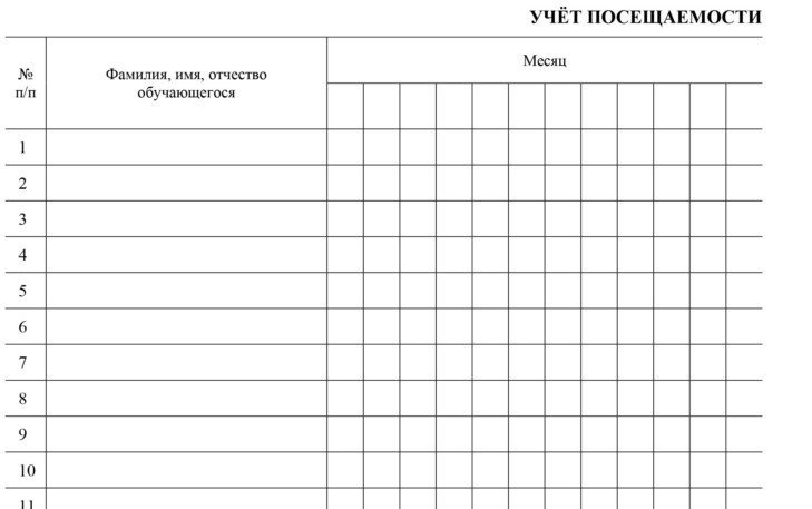 журнал посещаемости уроков в школе