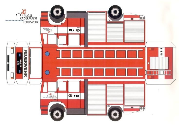 Chemical Fire Engine (пожарная машина) - Бумажные модели, модели из бумаги и картона