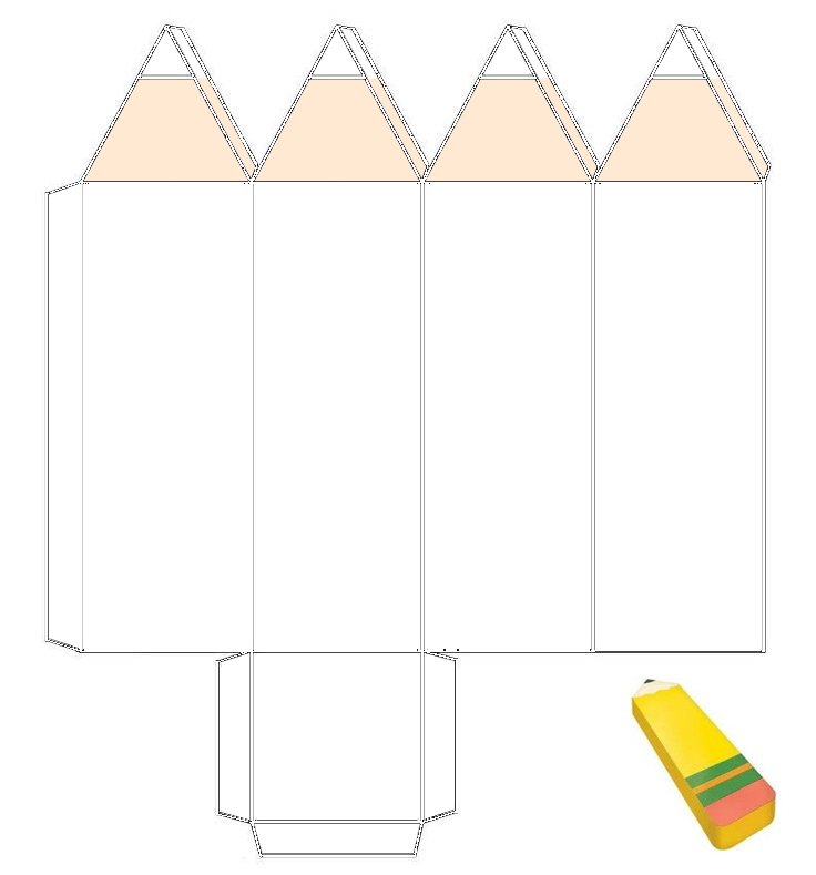 Развертка коробочки для карандашей