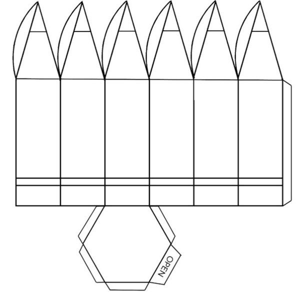 Развертка коробочки для карандашей