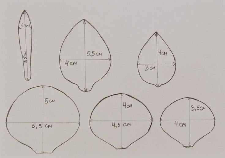 Трафареты лепестков роз из фоамирана
