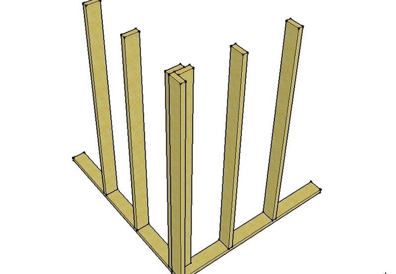 разметки стоек каркасного дома