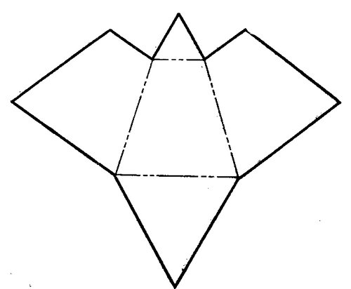 Усеченная треугольная пирамида развертка