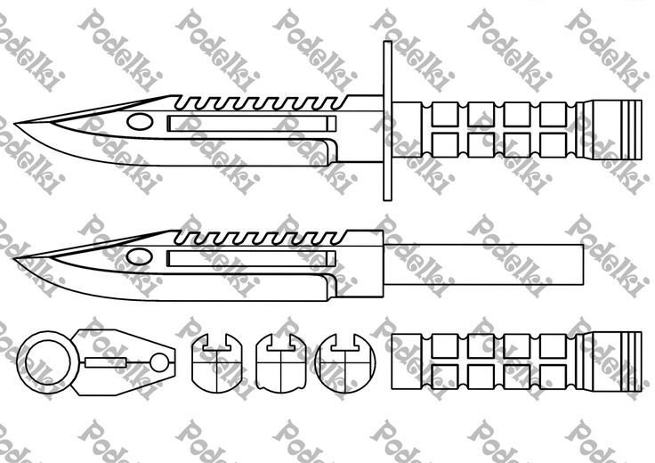 Нож м9 байонет чертеж
