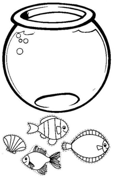 Шаблоны рыбок для аппликации аквариум