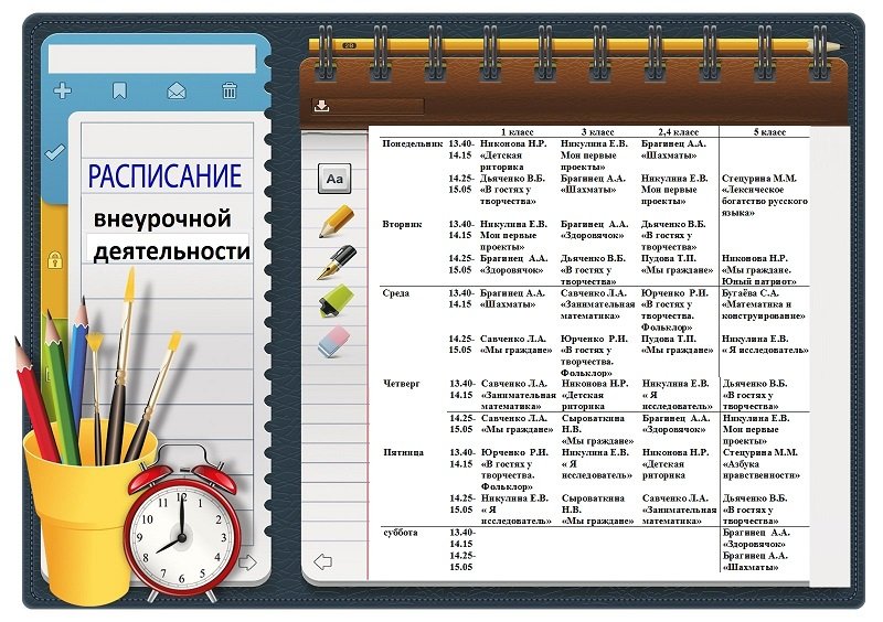 расписание внеурочной деятельности