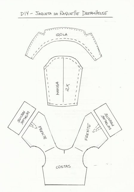 Выкройка куртки косухи для куклы Паола Рейна