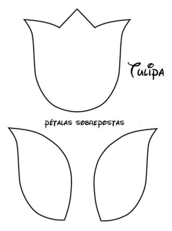 Трафарет тюльпана для аппликации