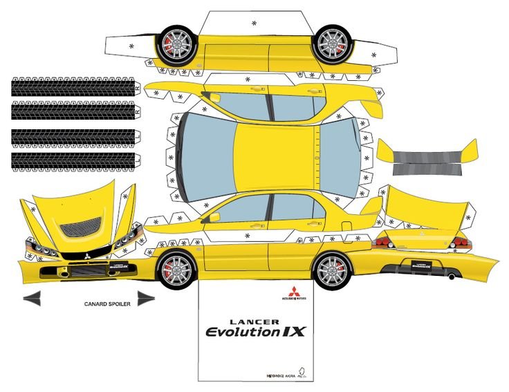 Mitsubishi Lancer Evolution из бумаги