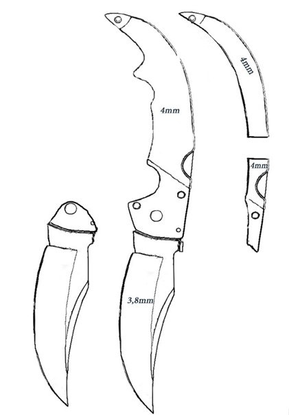 Нож флип кнайф из стандофф 2 чертеж