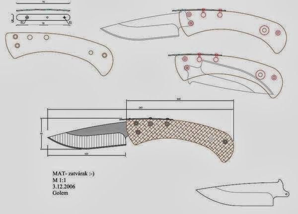 Чертеж складного ножа наваха