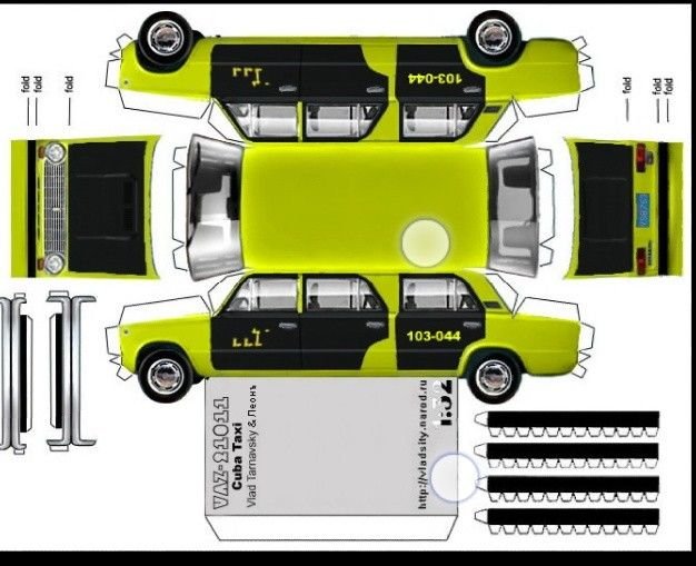 Развертка машины ВАЗ 2107